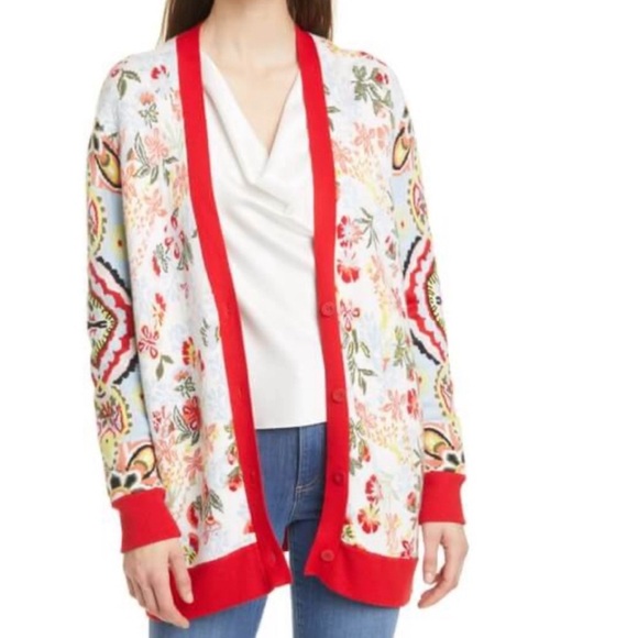 alice and olivia bradford intarsia grandpa cardigan - Picture 1 of 11